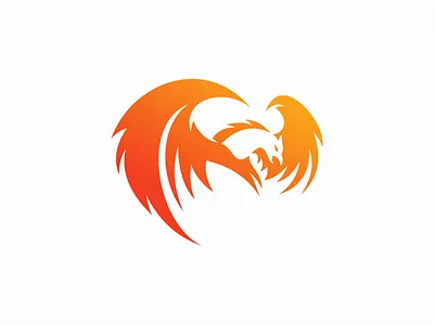 Phoenix Bird Logo for Sale animal bird branding design fire flames geometric illustration logo mark phoenix sale vector