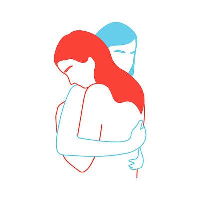 hug adobe illustrator hug illustration illustrator line artwork lineart love minimalistic vector vector illustration woman woman illustration woman portrait women