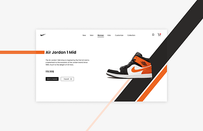 Air jordan 1 mid design website nike design figma illustration logo nike nike shoes sneakers ui ux web webdesign website