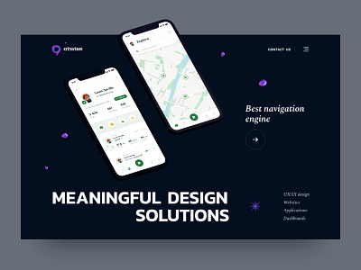 Meaningful dark exploration landing layout typography ui