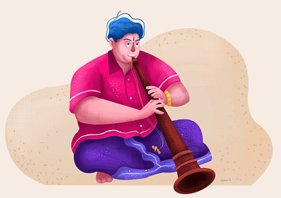 Playing Nadaswaram 2020trending illustration character design character illustration digital illustration illustration illustrator music villagelife