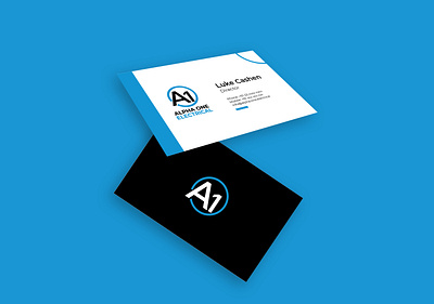 Alpha One Electrical brand design brand identity branding business card design logo design stationery