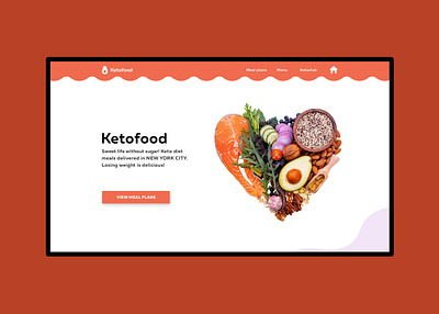 Food delivery. The landing page. Ketofood. adobe illustrator adobe photoshop branding delivery food landingpage orange webdesign