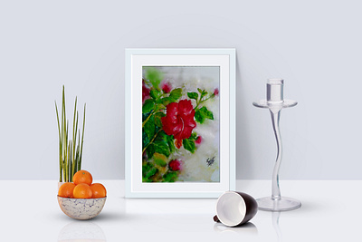 China Rose Painting art china rose china rose drawing china rose painting drawinf fine art flower flower painting mockup painting red and green red china rose paint watercolor watercolor painting watercolorpainting