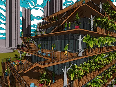 Diagrammatic; Proposal; School architecture nature school singapore wood