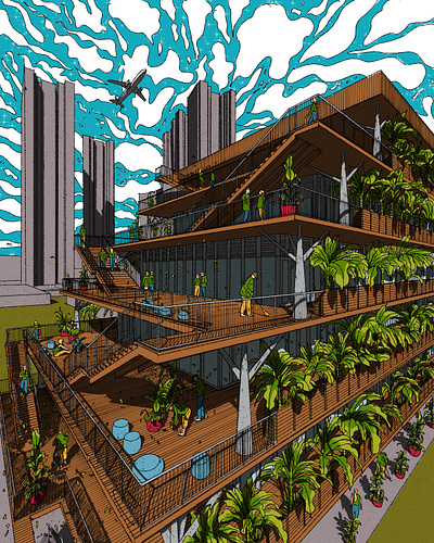 Diagrammatic; Proposal; School architecture nature school singapore wood