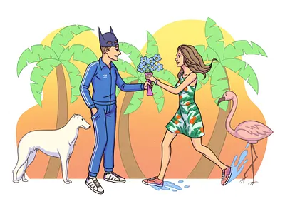 Flowers for my love animation art cartoon illustration character comic art comic book draw illustration sketch