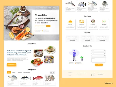 Fresh Fish Web Design adobe xd dribbble ecommerce fish fishes fresh design webdesign website design