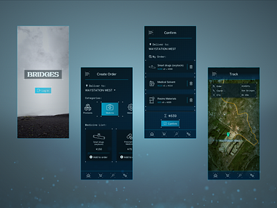 Bridges Delivery App bridges death death stranding delivery delivery app design e commerce ecommerce figma icon iconographic iconography icons mobile mobile ui order sam bridges stranding ui ui design