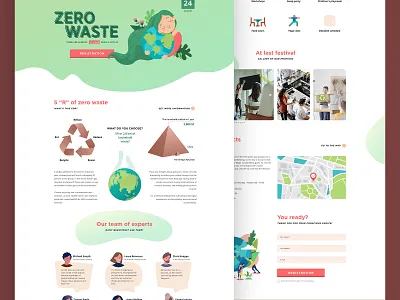 "Zero Waste" festival. Landing page. ecology event festival infographic landingpage webdesign zerowaste