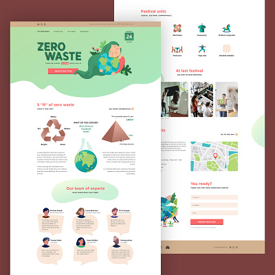 "Zero Waste" festival. Landing page. ecology event festival infographic landingpage webdesign zerowaste