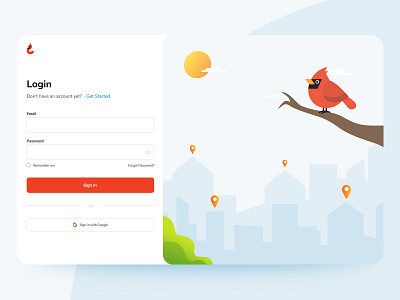 Login Page animal animation app art brand branding character clean color concept figma illustration logo minimal split fold ui ux web web app website