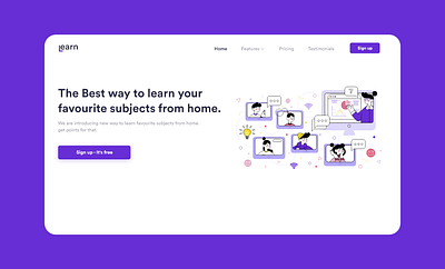 Learn landing screen android app dailyui design dribbble illustration interaction ios landing design landing page design online shopping onlinecourse onlineteaching onlinetraining typography uidesignpatterns ux website design