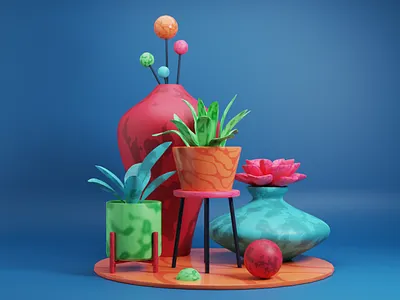 Growth 3d 3d art 3d artist 3dsmax blender blendercycles blendershare c4d cinema4d color design designer grass growth pattern plant plants spring vase vibrant
