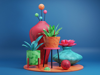 Growth 3d 3d art 3d artist 3dsmax blender blendercycles blendershare c4d cinema4d color design designer grass growth pattern plant plants spring vase vibrant