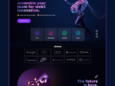 Landing Page application banner design digital dribbble innovation landing network nft shop software startup ui ui ux design web