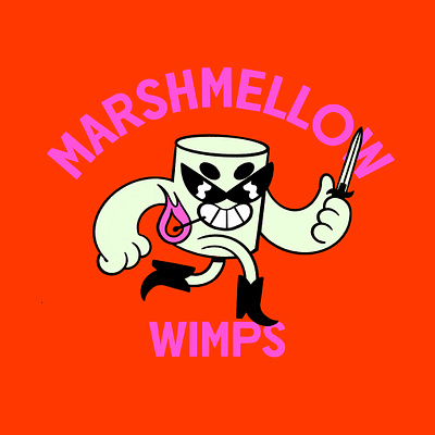 MarshMellow Wimps biker biker gang character character design gang illustration illustrator marshmallow motorcycle neon procreate