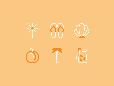 2020 Summer icons beach cocktail fireworks flipflops holidays icons iconset palmtree palmtrees peach peaches sangria seashell summer vacation