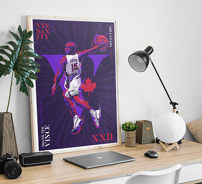 Vince Carter Tribute Poster for NBA Canada basketball illustration nba nba basketball poster poster art toronto raptors vince carter