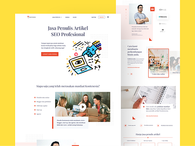 Landing Page - Kontenesia beautiful clean copywriting homepage landing landingpage layout minimal serif serifs uiux web design web ui webpage