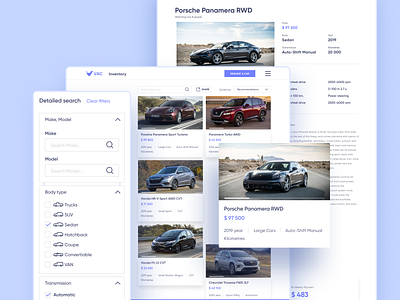 VAC | Inventory page branding car catalog color design ecommerce site ui ux web website