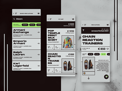 High-End Fashion Store - iOS App Design app design clothing e commerce fashion high end marketplace minimal mobile product store ui ui design user experience user interface ux ux design versace