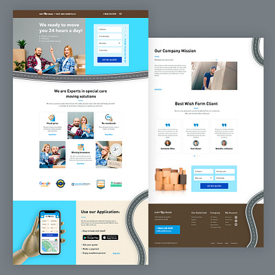 Landing page for City Movers "Softtrack". adobe photoshop branding landing movingservice track webdesign