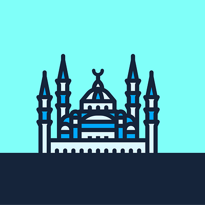 Mezquita Azul Icon diseño illustration turkey
