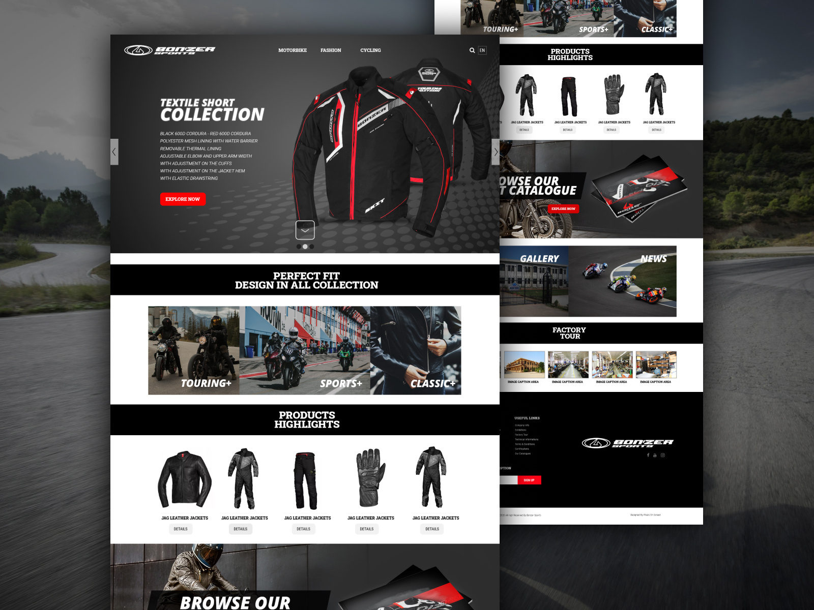 Motorbike Garments E-commerce Website apparels branding figma garments graphic design landingpage motorbike ui design ux design web design website