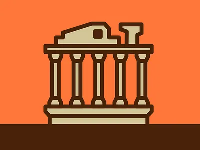 Baalbek Icon diseño flat iconography icons ilustración vector