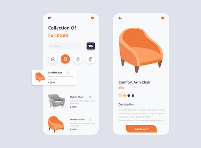 Furniture Mobile APP app app design furniture furniture app furniture design furniture shop furniture store mobile ui simple ui ui ui ux