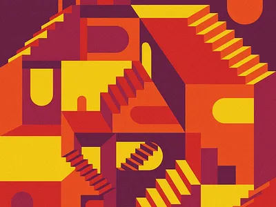 losing my mind art coloura concept design escher graphic design illustration impossible art impossible shape isometric losing my mind