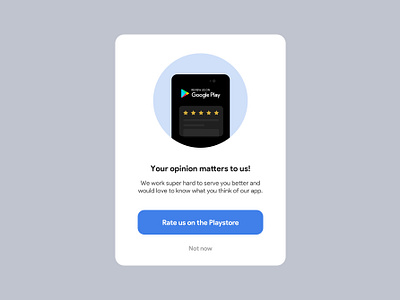 Rate the app on Play-store | Pop-up app appui appuidesign mobileapp popup rateuspopup rateusprompt rating ratingpopup uidesign uiux uxdesign