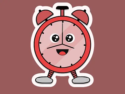 Clock sticker alarm alarmclock art branding clocks cute figma figmadesign goodvibes kidclock shades sticker stroke tableclock wallclock