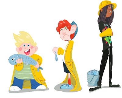 Fisherman boys characterdesign characters childrens book cover art illustration kidlit kidlitart