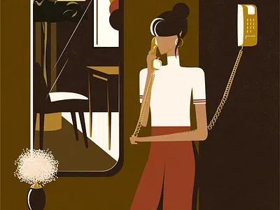 Unfinished conversations conversation digital editorial editorial illustration illustration illustration art illustrator retro telephone woman