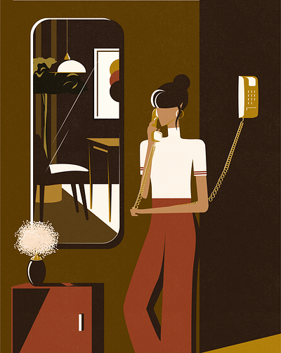 Unfinished conversations conversation digital editorial editorial illustration illustration illustration art illustrator retro telephone woman