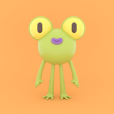 Little Frog 3d 3d art 3dmodelling adobe photoshop animation character cinema4d design illustration redshift