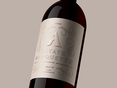 Agronomy Estate Marquette blind deboss brand branding farm vineyard foil print design wine wine bottle wine label winery