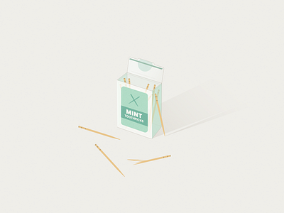 Toothpicks illustration line mint simple subtle toothpick