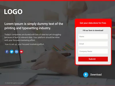 Landing page design branding web