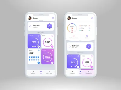 Fitness App Concept app dark theme design fitness flat health modern simple sport ui
