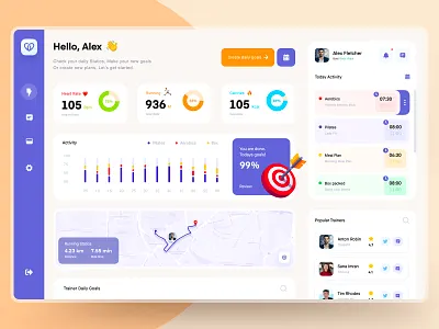 Velfit | Fitness Tracker Dashboard animation app application branding calories dashboard fitness health illustration tracker ui userexperience userinterface ux uxwebsite website