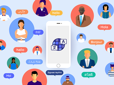 Mobile App Translator application illustration translator