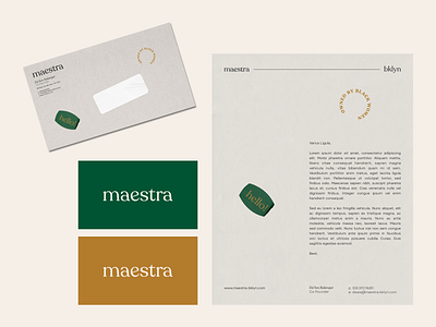 maestra, stationary branding business card color palette design stationary typography