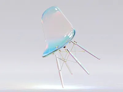 Glass Eames 3d chair cinema4d design eames glass interior light lightning redshift redshift3d
