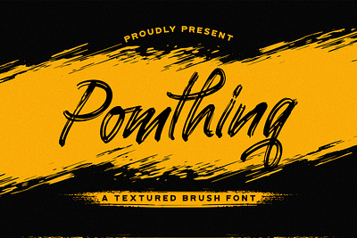 Pomthinq - Brush Script Font bold brush calligraphy font handdrawn handlettering logotype luxury multilingual script stylish texture textured typography