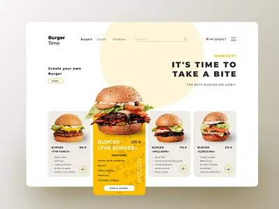 Burger Time web site branding design typography ui ux web website