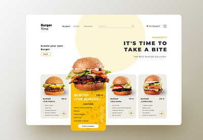 Burger Time web site branding design typography ui ux web website