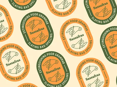 SASSAFRAS 3 badge branding design illustration logo proofreading sasafrass vector